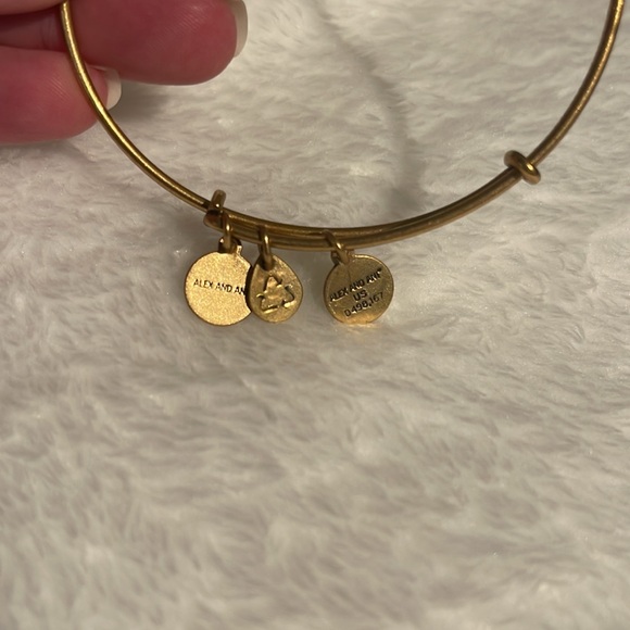 Alex and Ani retired Disney Mickey and Minnie Mouse kissing heart gold bangle - Picture 4 of 8